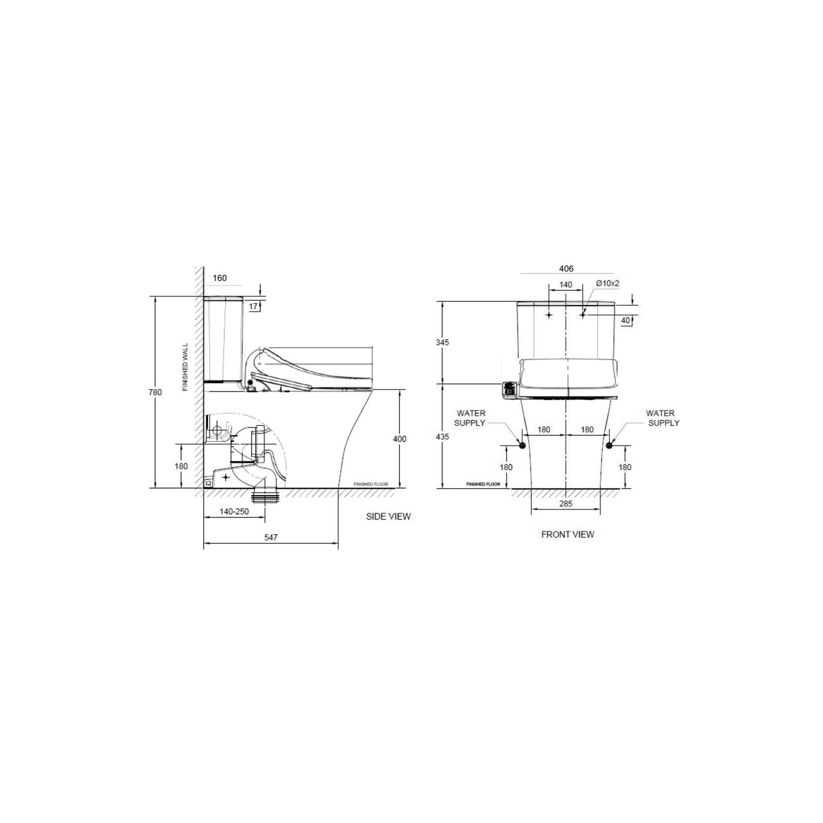Signature Hygiene Rim CCBTW - Back Inlet with SpaLet E-Bidet Seat gallery detail image