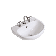 Studio 500 Wall Basin - 3 Tap Hole - Overflow - Inc Fixing Kit gallery detail image