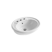 Studio 500 Semi Recessed Basin - 3 Tap Hole Overflow - Inc Fixing Kit gallery detail image