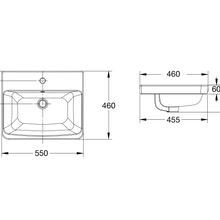 Heron Square 500 Semi Inset Basin - 1 Taphole - Overflow gallery detail image