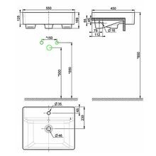 Acacia 550 SupaSleek Semi Recessed Basin - 1 Tap Hole - Overflow gallery detail image