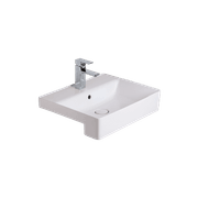 Acacia 550 SupaSleek Semi Recessed Basin - 1 Tap Hole - Overflow gallery detail image