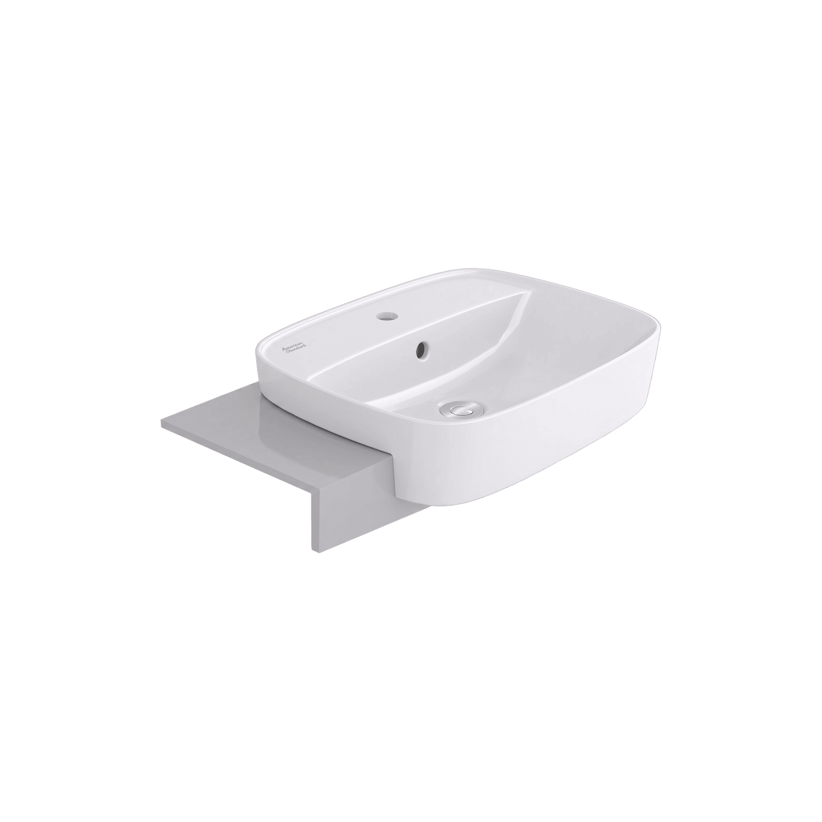 Signature 550 Semi Recessed Basin - 1 Tap Hole - Overflow gallery detail image