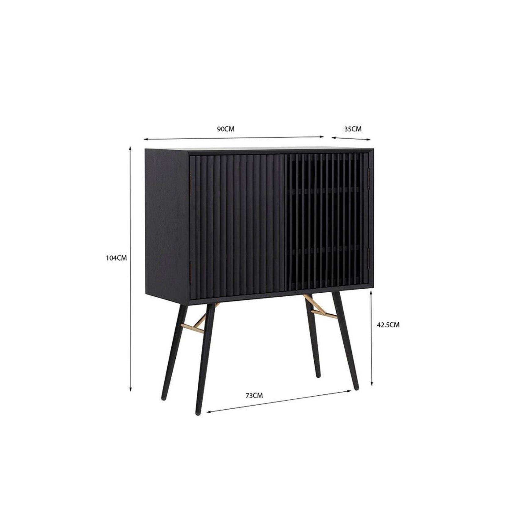 ASLOG Tall Sideboard 90cm - Black gallery detail image