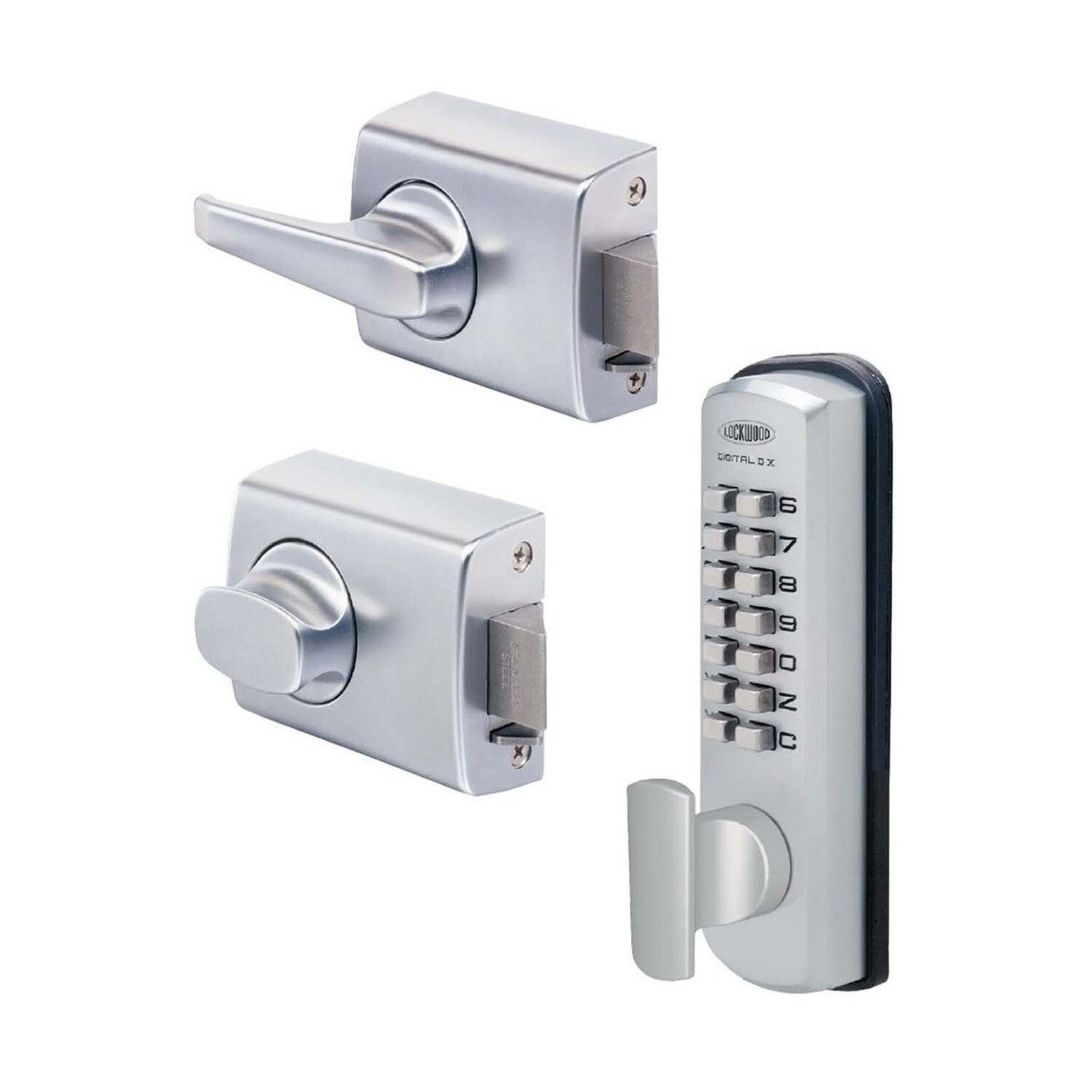 Lockwood Digital Lockset Lever Timber Frame 002-1LDXSC gallery detail image