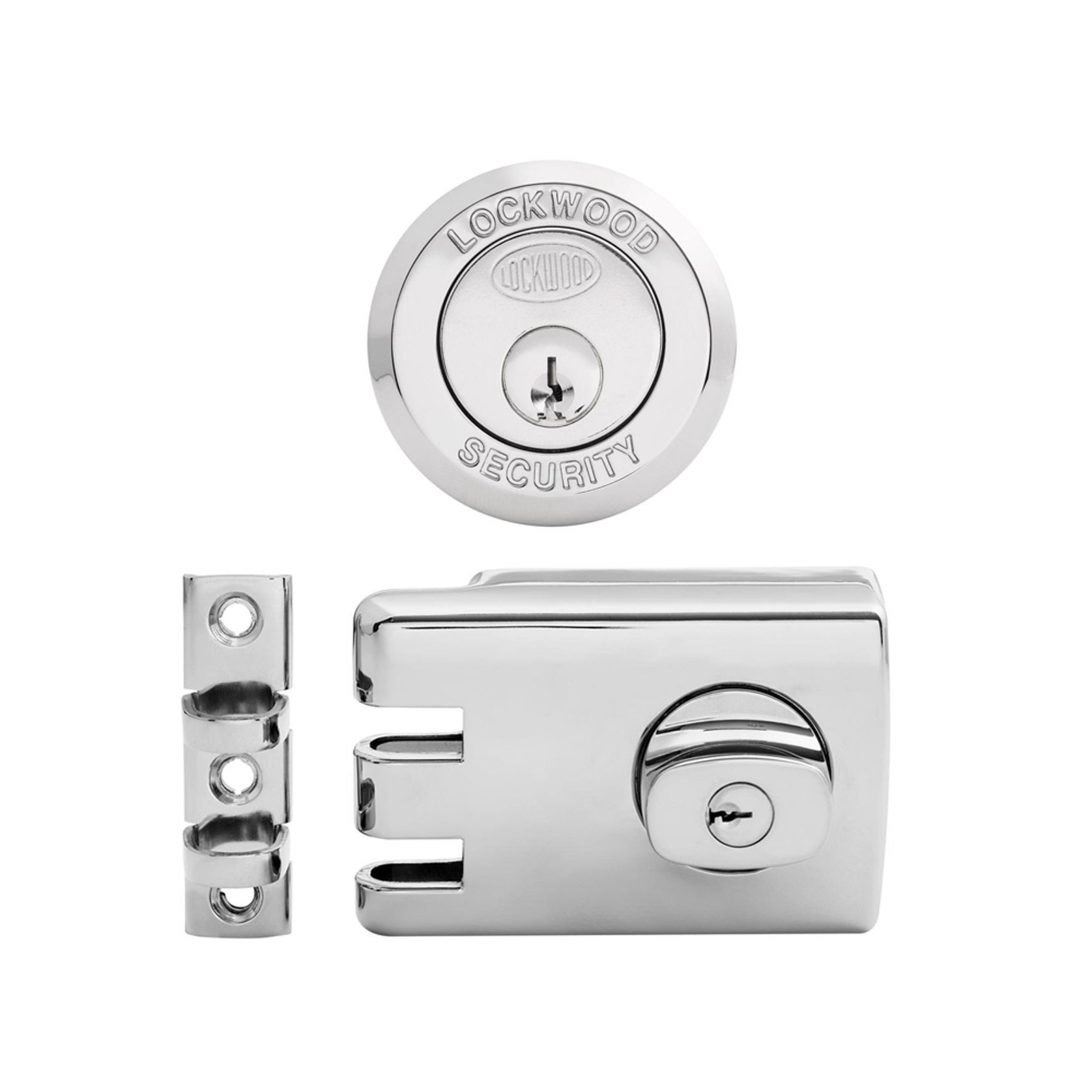 Lockwood 355 Double Cylinder Deadlock Satin Chrome Pearl for Timber & Metal Frame 355NSP gallery detail image