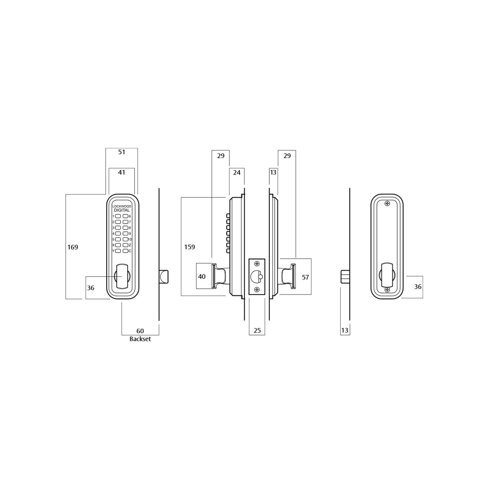 Lockwood Digital Door Lock Entrance Set Satin Chrome 530DXSC *Display Pack* gallery detail image