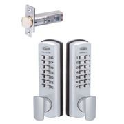 Lockwood Digital Lockset Double Keypad Satin Chrome gallery detail image