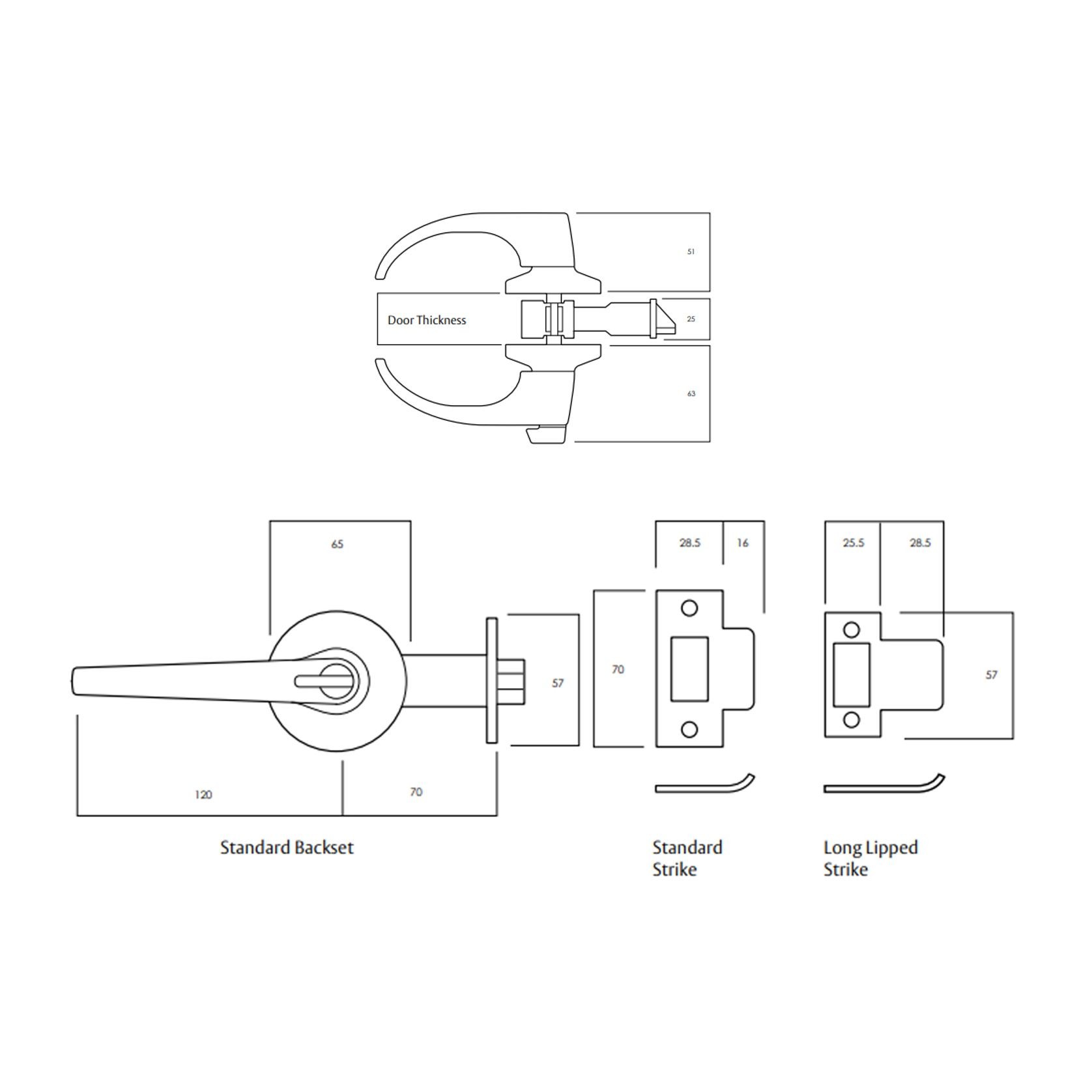 Lockwood 930 Series Entrance Lever Set Satin Chrome Fire Rated 930SC gallery detail image