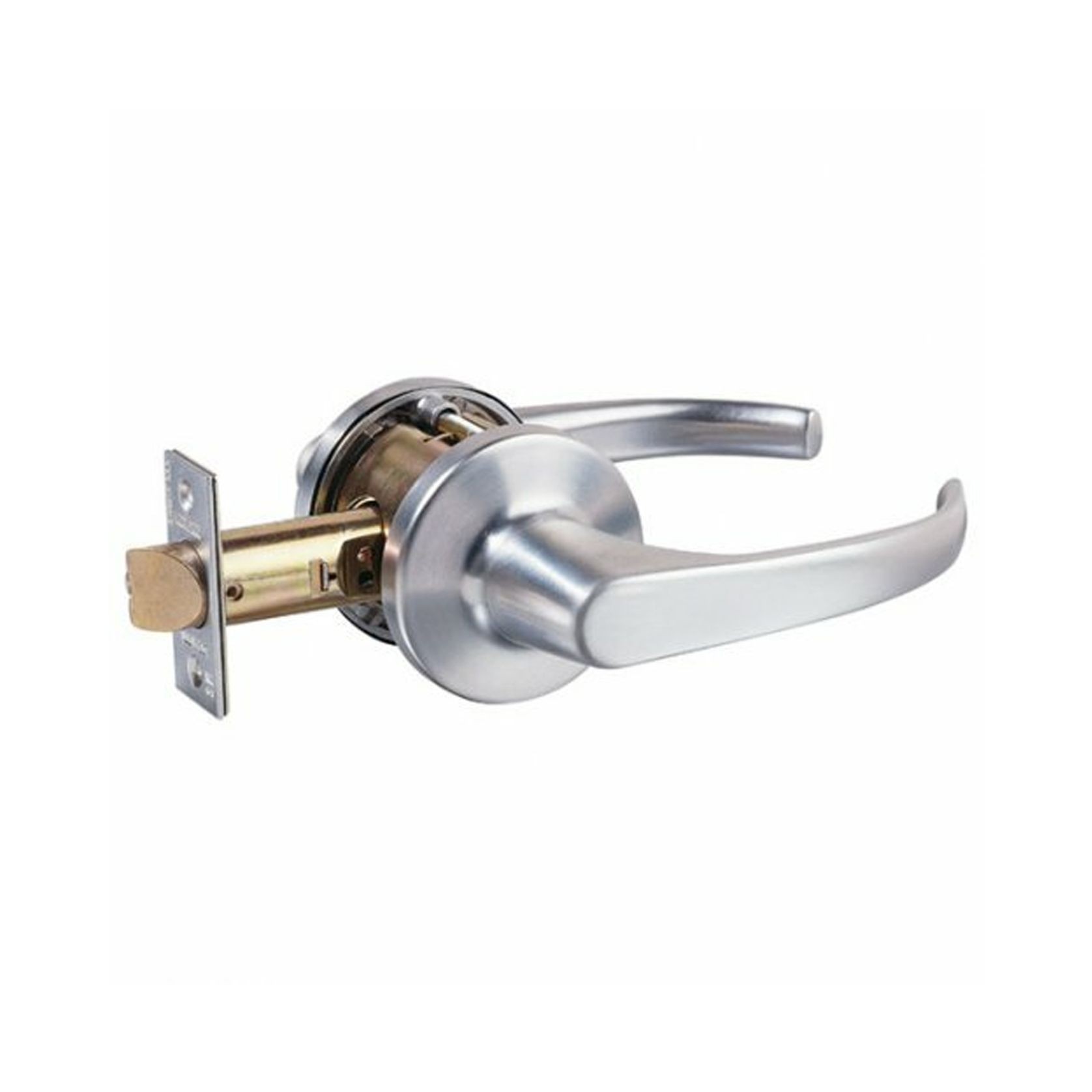 Lockwood Door Lever Passage Set Commercial Grade Fire Rated Satin Chrome 931SC gallery detail image