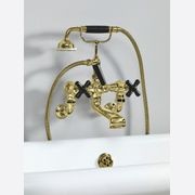 The Water Monopoly - Rockwell Wall-Mounted Bath Mixer With Handshower & Metal/Coloured Crosshead Taps gallery detail image