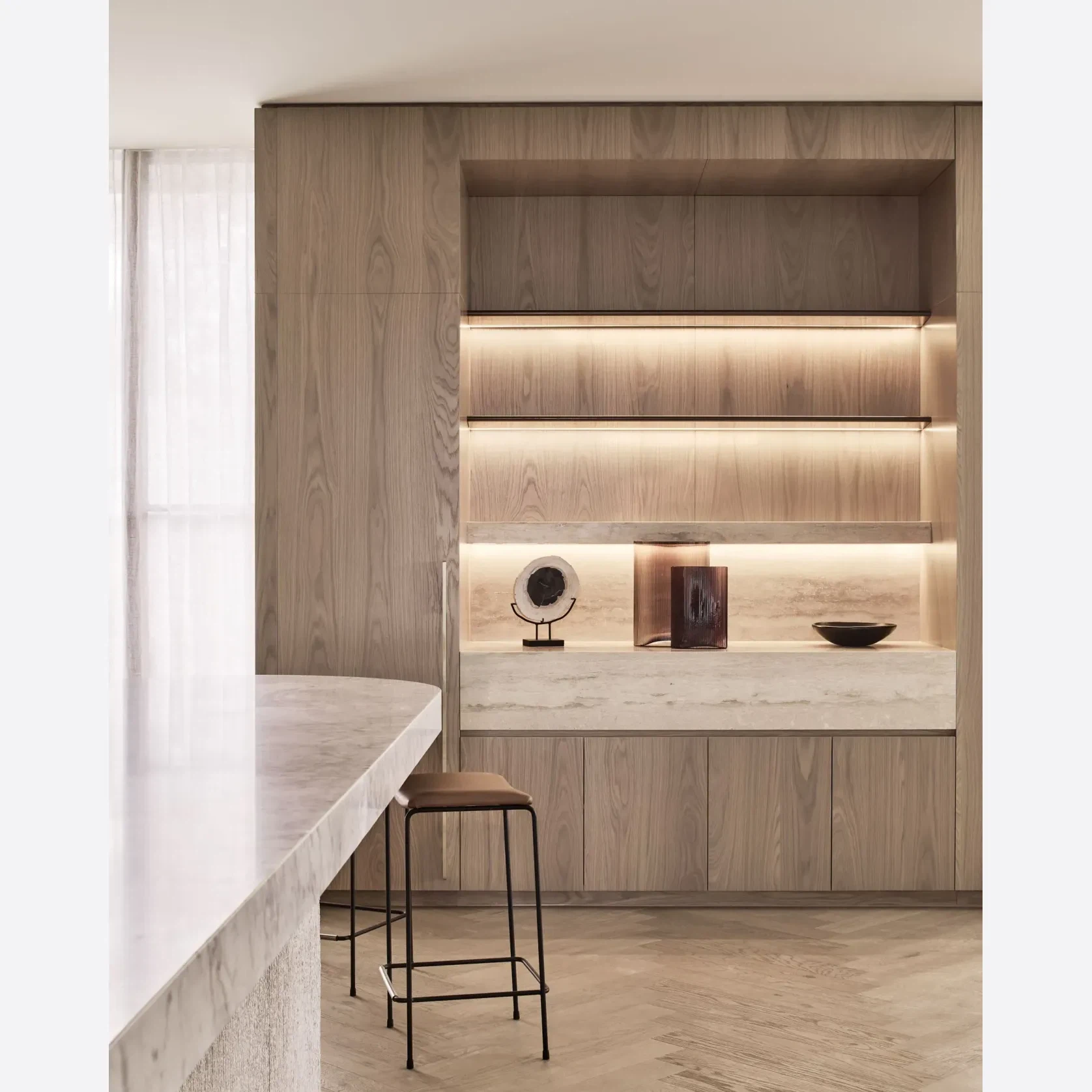 Tuscan Vein Cut Filled Travertine Benchtop gallery detail image