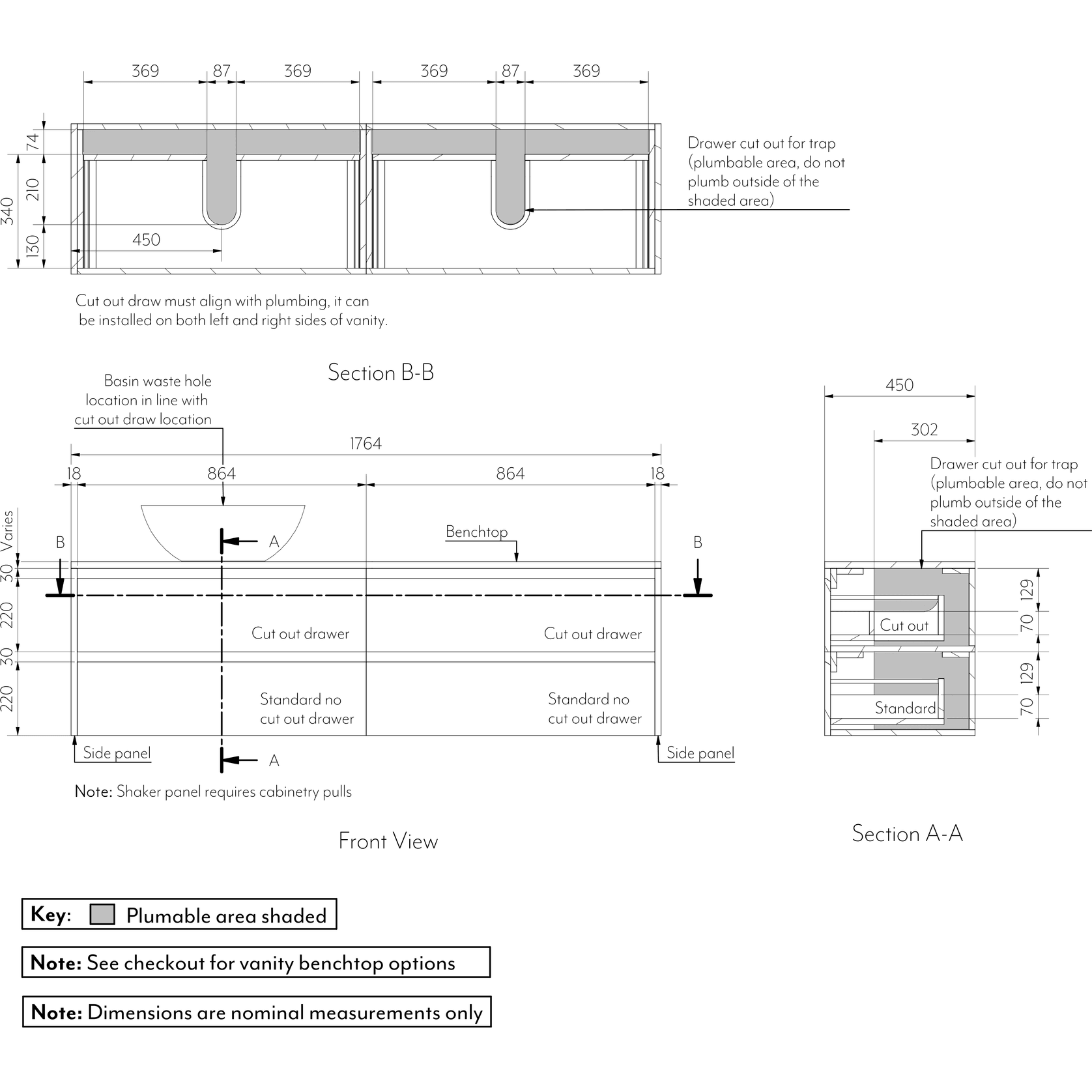 Addison 4 - Drawer | Carrara gallery detail image