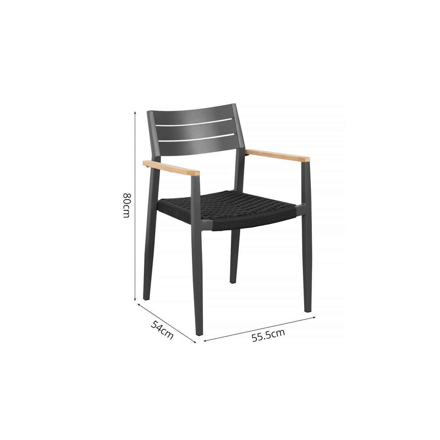 Albatross 2.0 Aluminium and Rope Outdoor Dining Chair gallery detail image