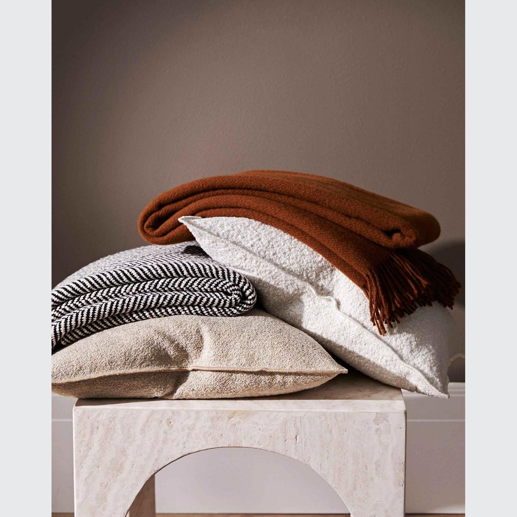 Weave Home Alberto Boucle Cushion - Ivory | 50 x 50cm gallery detail image