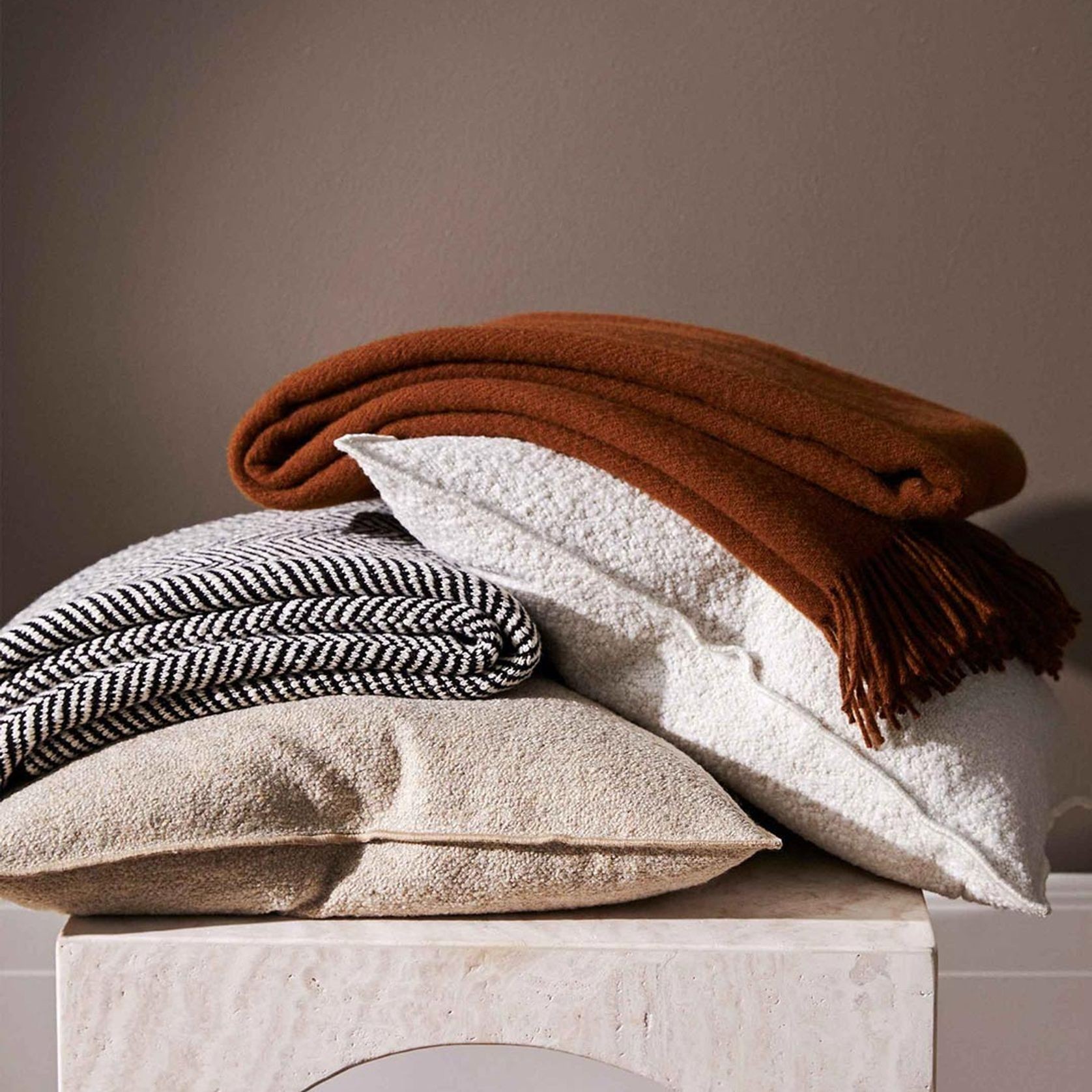 Weave Home Alberto Boucle Cushion - Ivory | 50 x 50cm gallery detail image