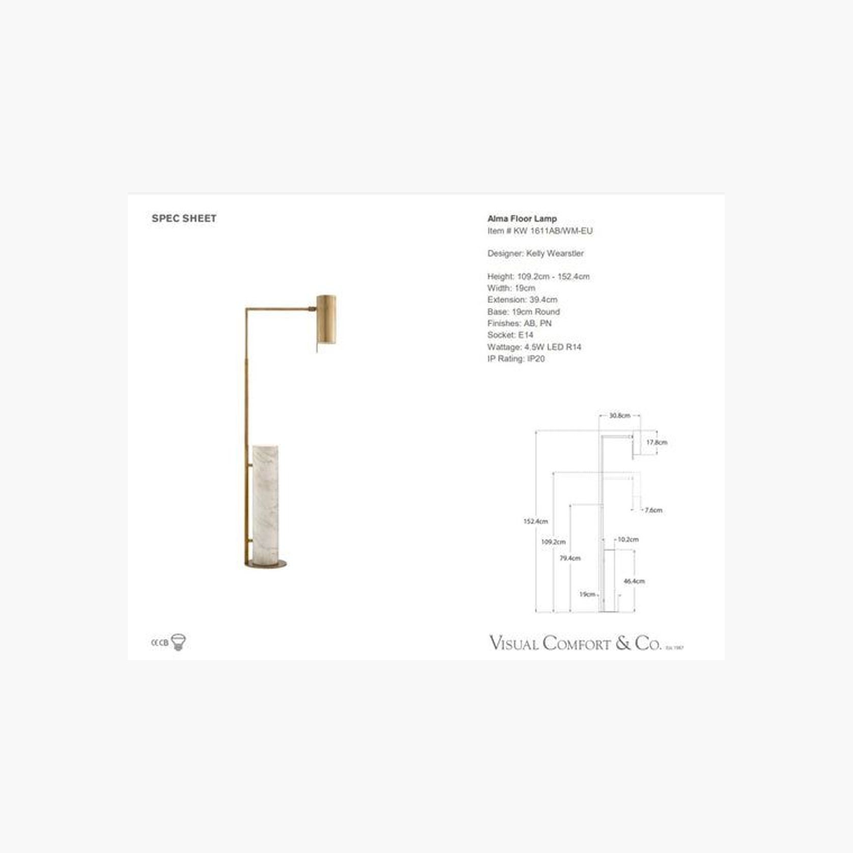 Visual Comfort Kelly Wearstler Alma Floor Lamp gallery detail image