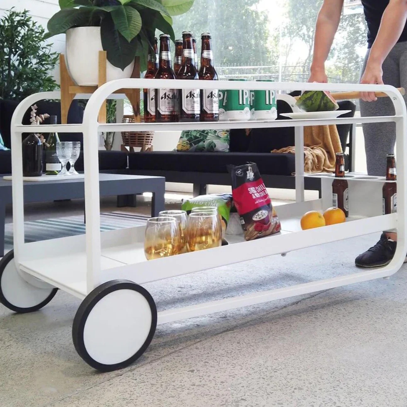 Outdoor Bar Cart Serving Trolley 120 x 50 x 60cm gallery detail image