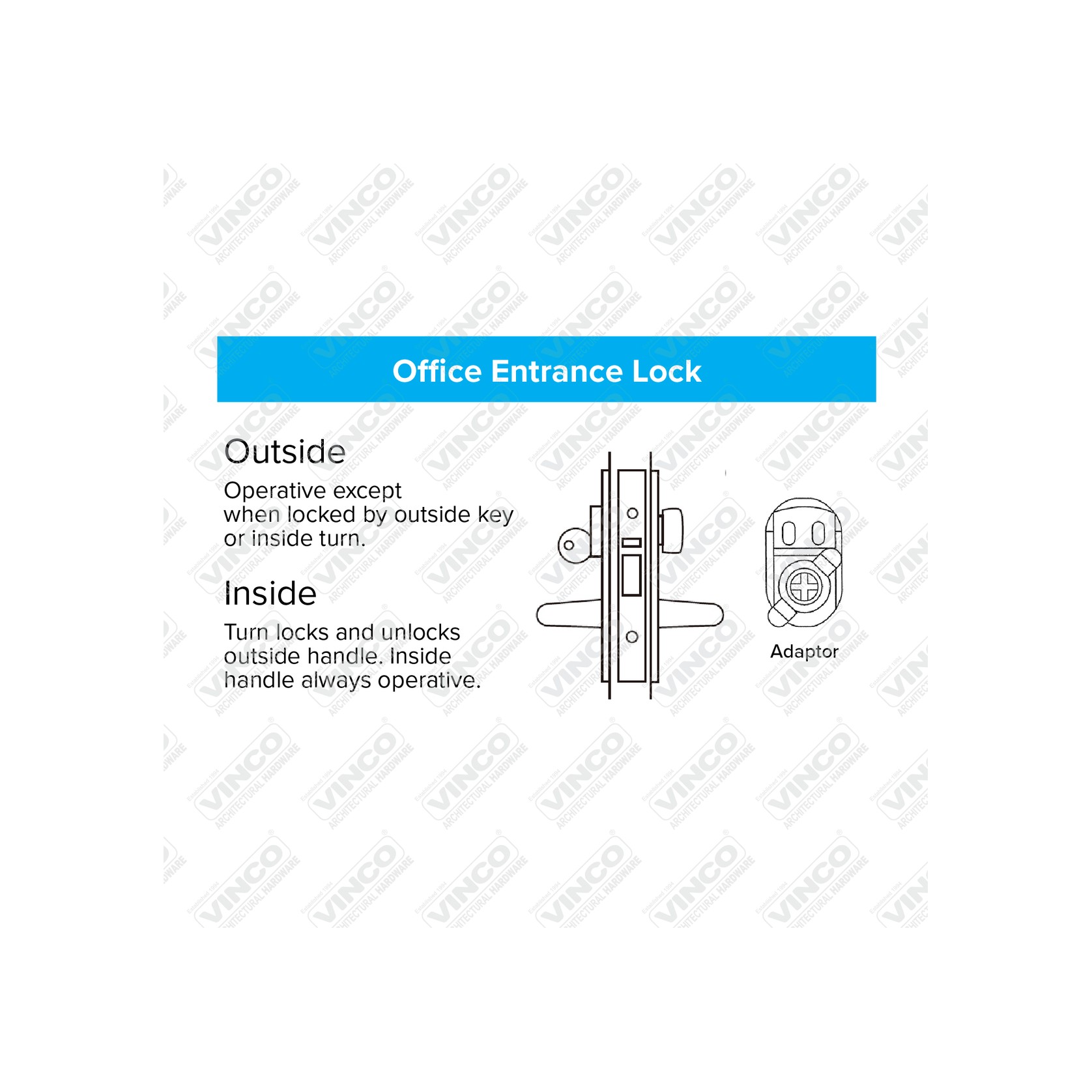 Office Entrance Lockset (Hollow) gallery detail image