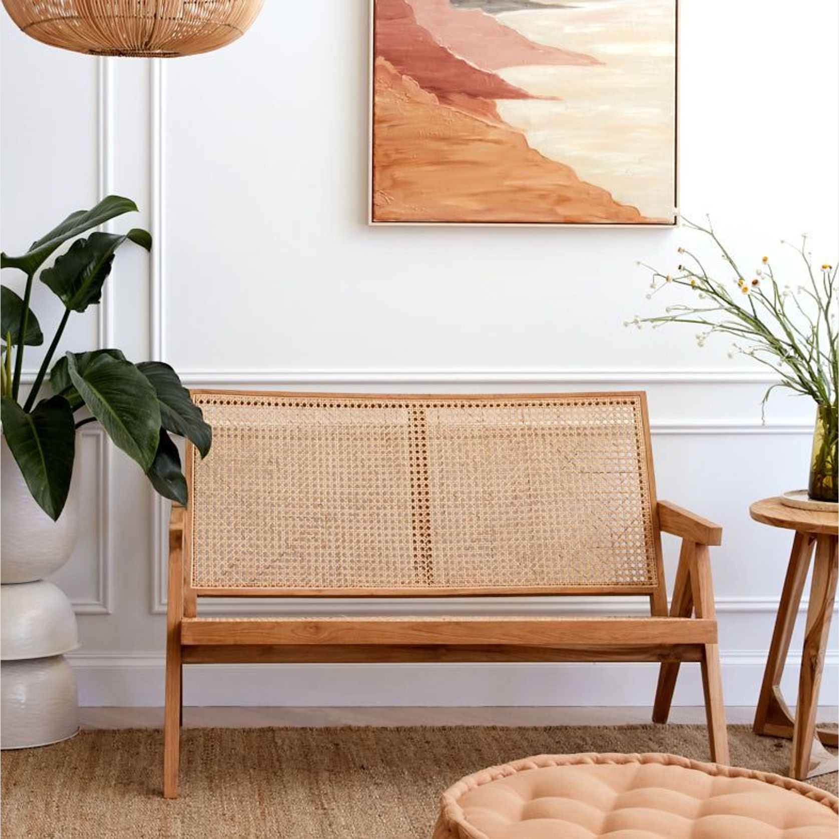 Amar Relaxed Rattan Loveseat gallery detail image