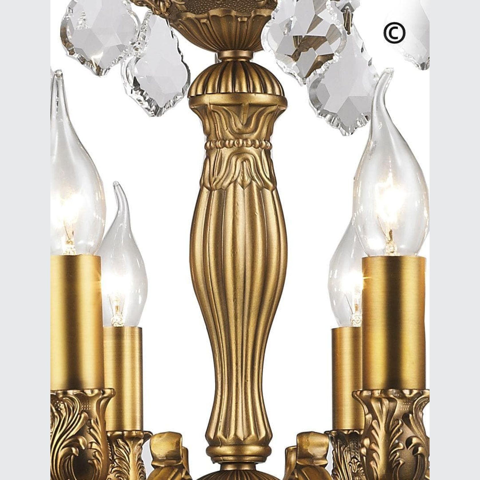 Americana 12 Light Crystal Chandelier - Brass Finish gallery detail image
