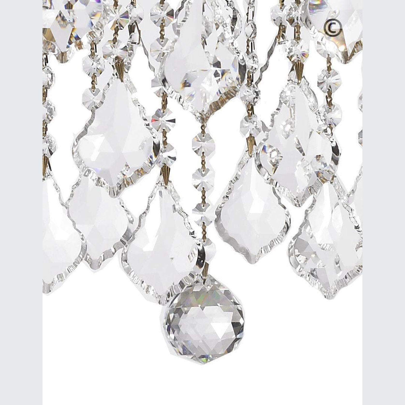Americana 12 Light Crystal Chandelier - Brass Finish gallery detail image