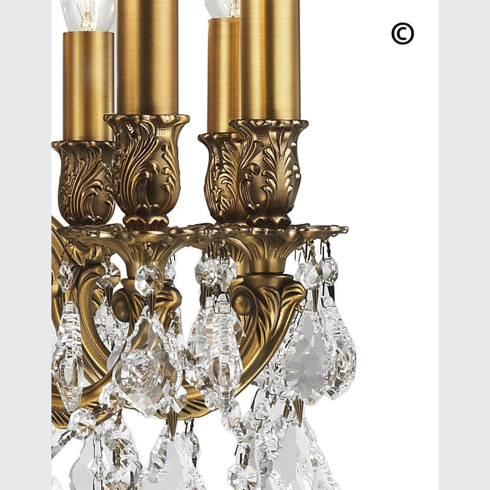 Americana 12 Light Crystal Chandelier - Brass Finish gallery detail image