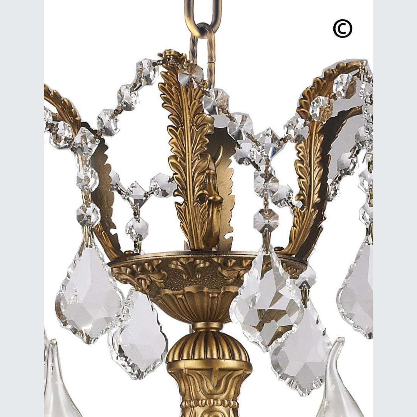 Americana 12 Light Crystal Chandelier - Brass Finish gallery detail image