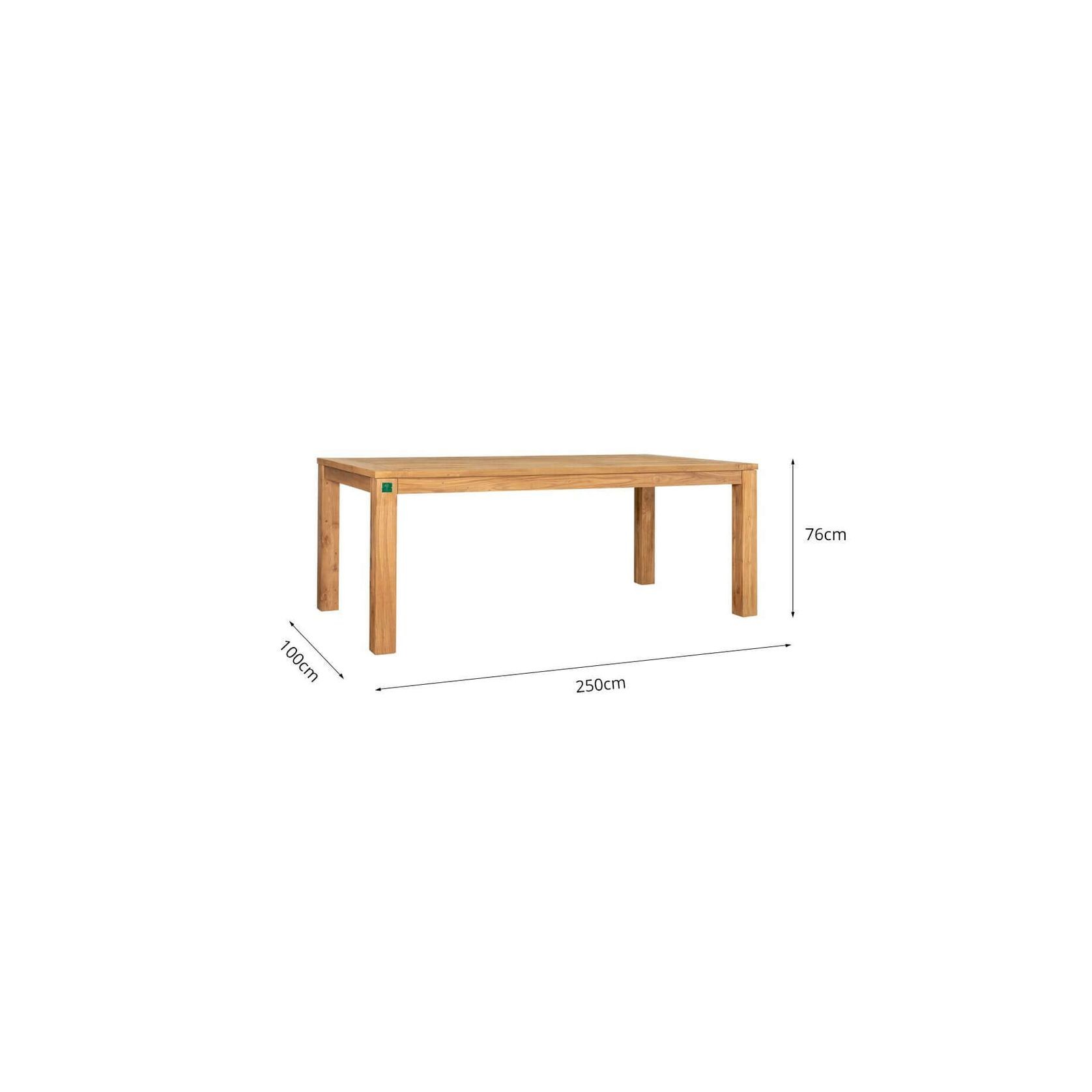 Ankola Teak Outdoor Table 250 X 100cm ArchiPro AU