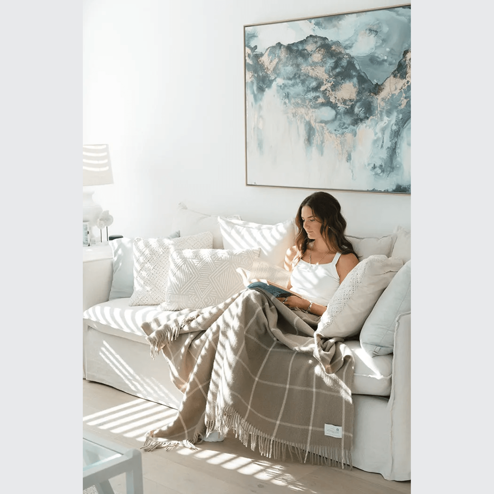 Ruanui Station Lambswool Throw -  Totara's Tussock gallery detail image