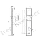 Iver Paddington Door Knob Stepped Backplate Privacy Matt Black 12838P85 - Customise to your needs gallery detail image