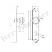 Iver Paddington Door Knob on Shouldered Backplate Privacy Satin Nickel 14826P85 gallery detail image