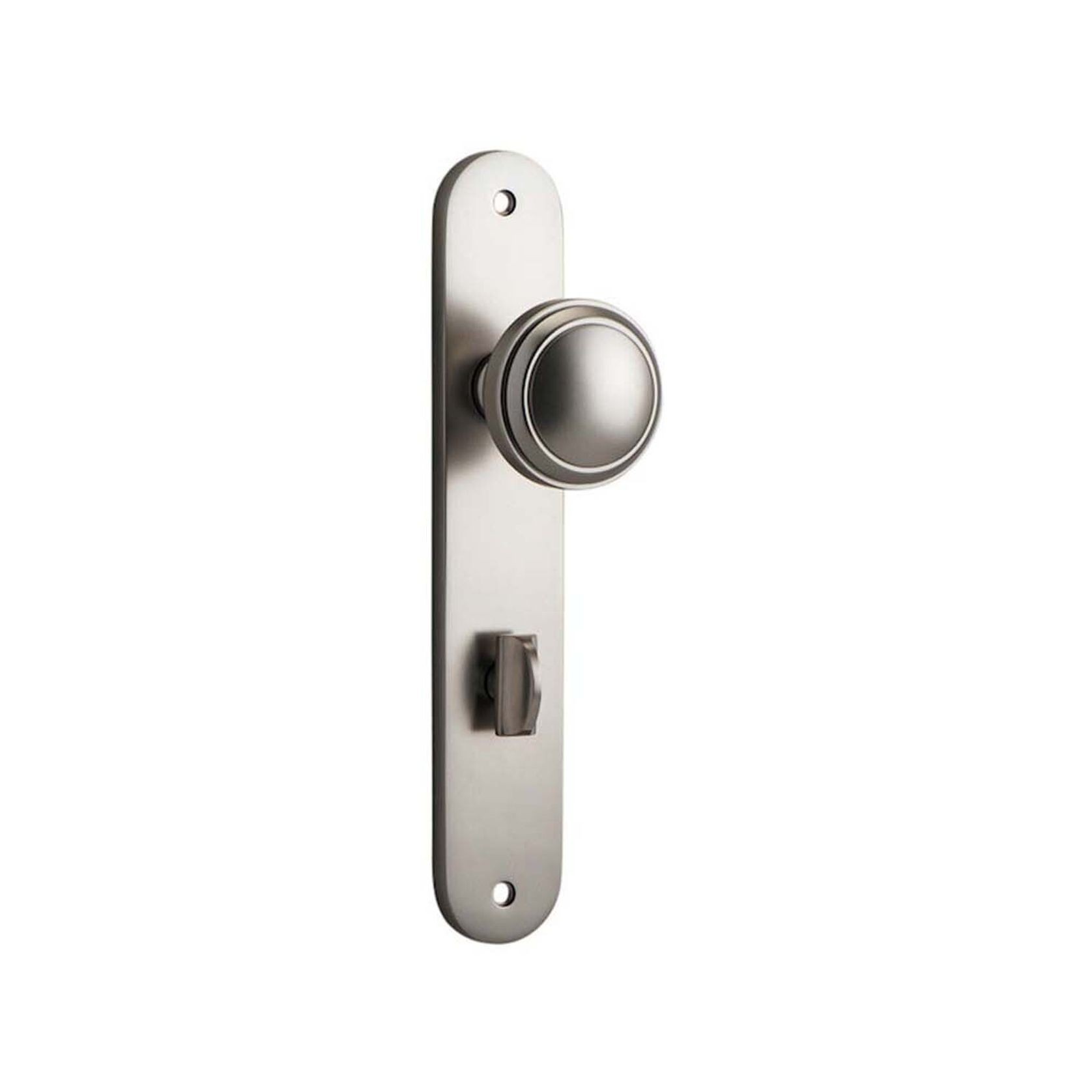 Iver Paddington Door Knob on Oval Backplate Privacy Satin Nickel 14832P85 - Customise to your needs gallery detail image
