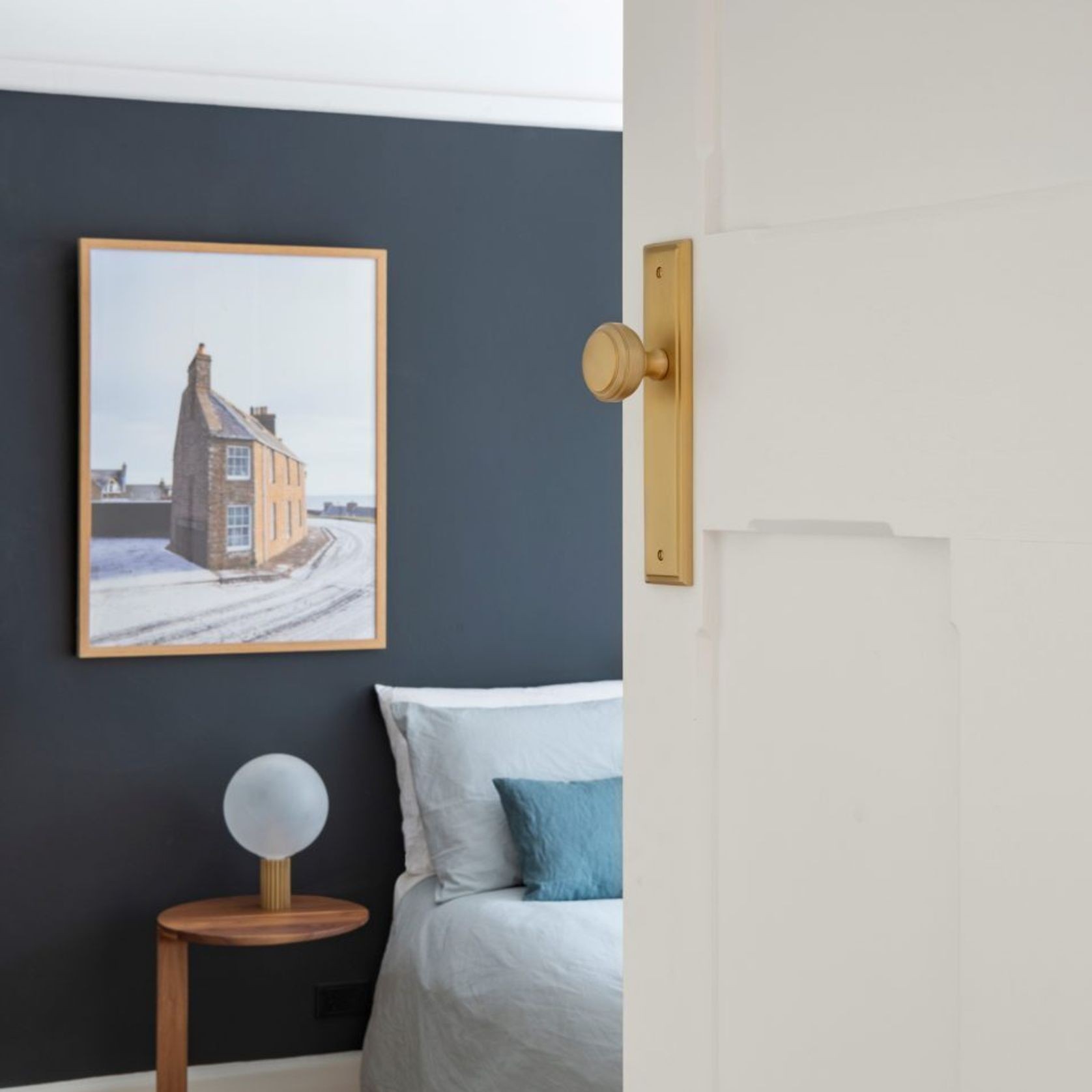 Iver Paddington Door Knob on Stepped Backplate Privacy Brushed Brass 15338P85 gallery detail image