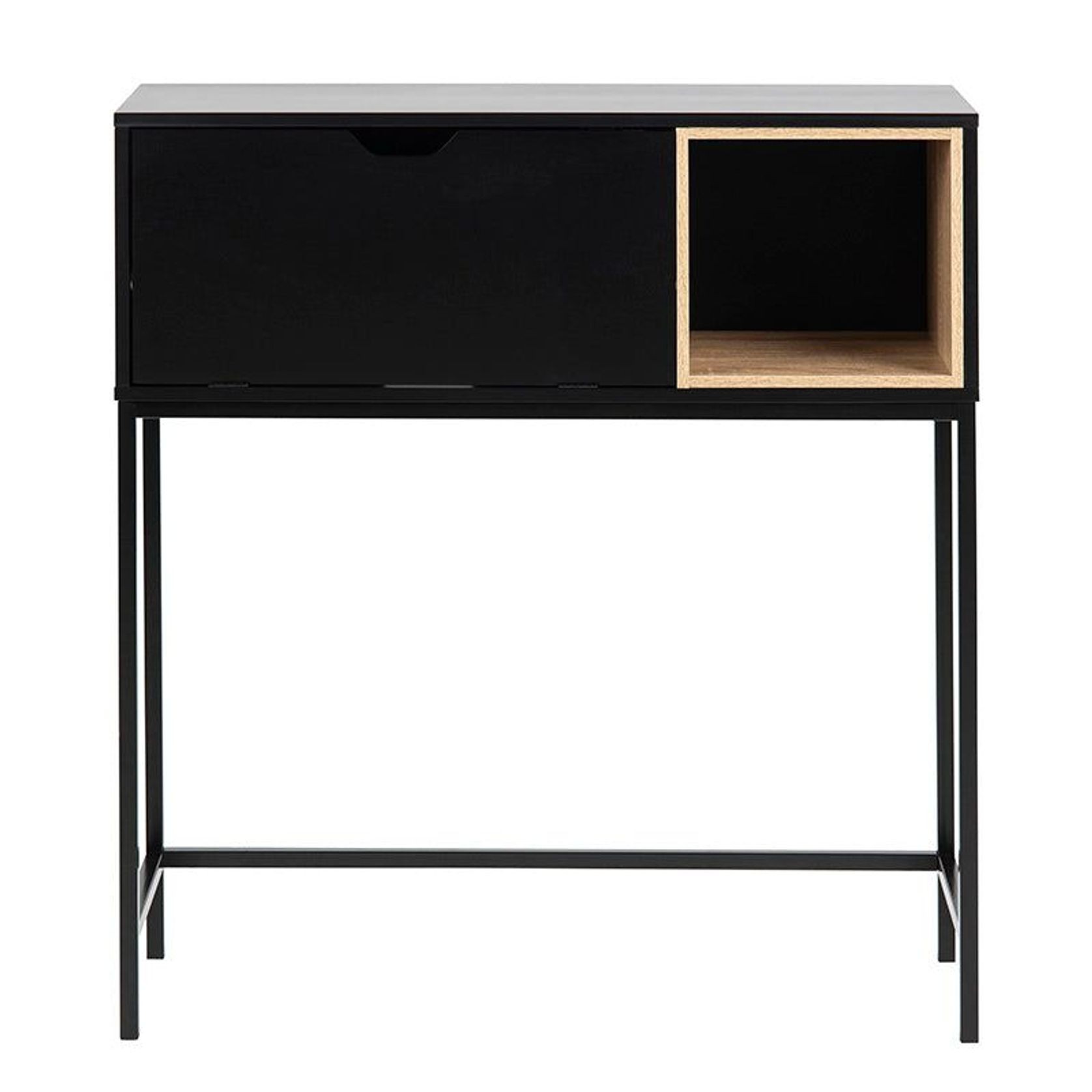 BATLEY Study Desk Console 91.5cm - Black & Natural gallery detail image