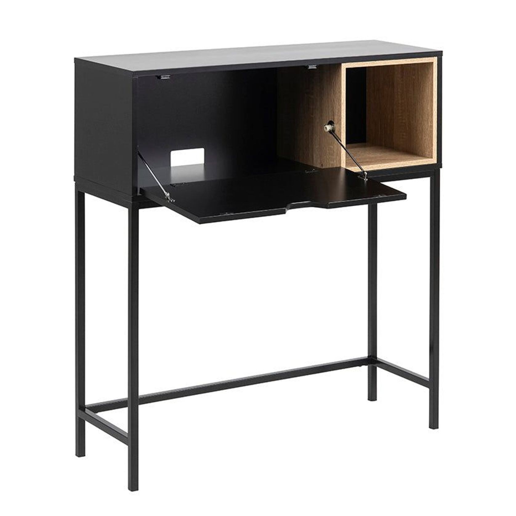 BATLEY Study Desk Console 91.5cm - Black & Natural gallery detail image