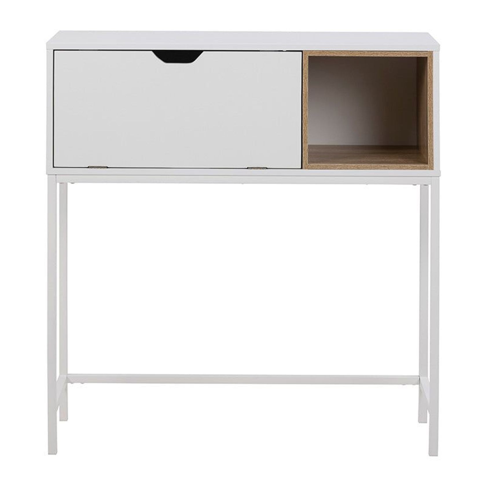 BATLEY Study Desk Console 91.5cm - White & Natural gallery detail image