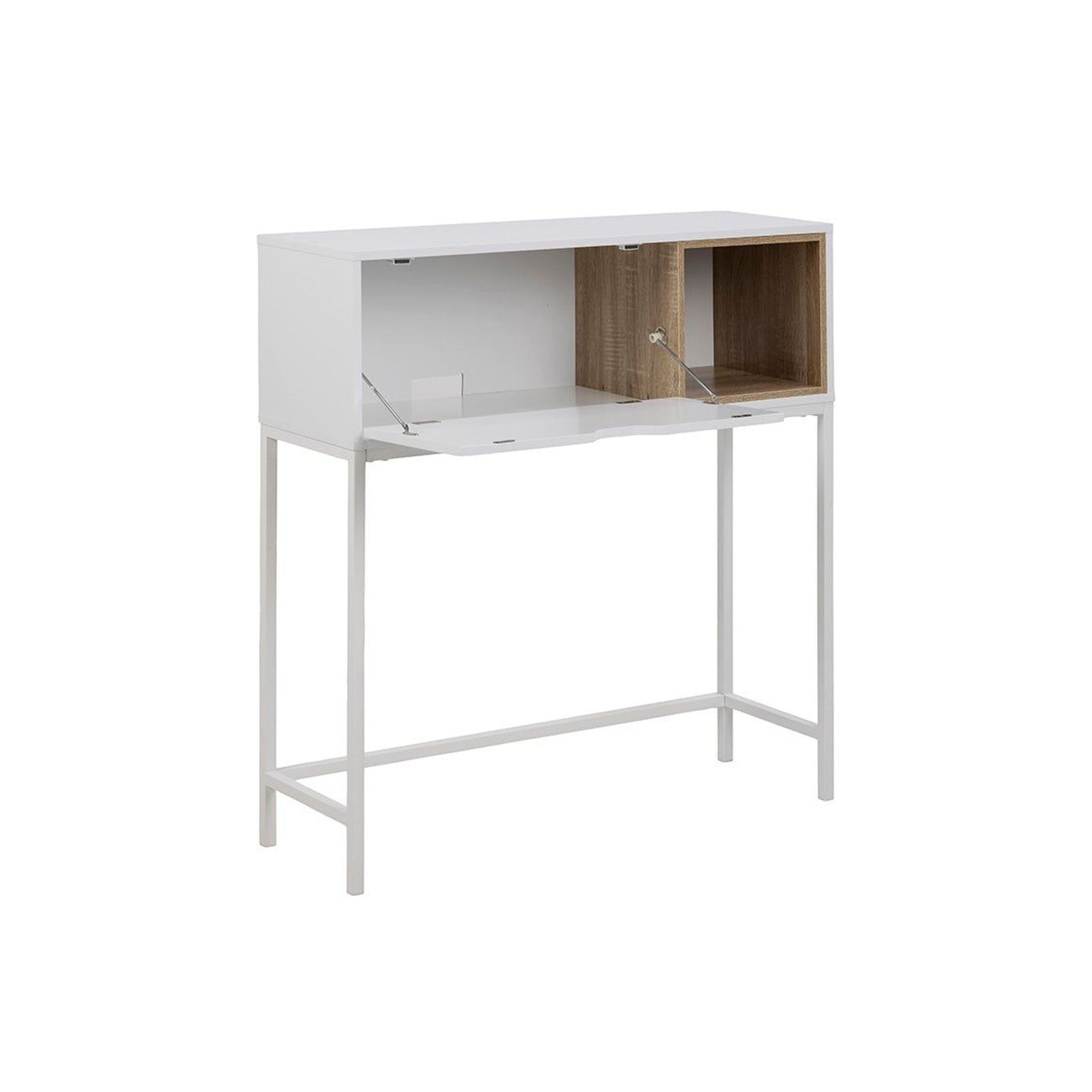 BATLEY Study Desk Console 91.5cm - White & Natural gallery detail image