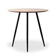 GINNY Round Dining Table 80cm - Natural & Black gallery detail image