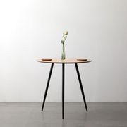 GINNY Round Dining Table 80cm - Natural & Black gallery detail image