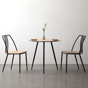 GINNY Round Dining Table 80cm - Natural & Black gallery detail image