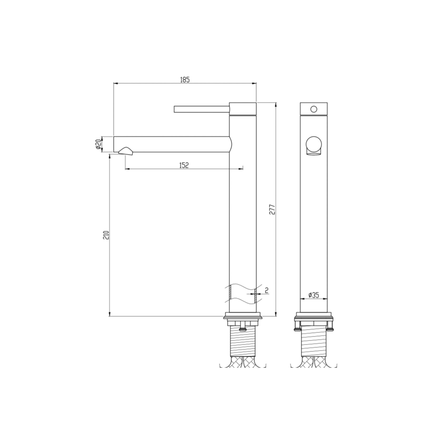 LVB Mica Basin Mixer | Straight Spout gallery detail image