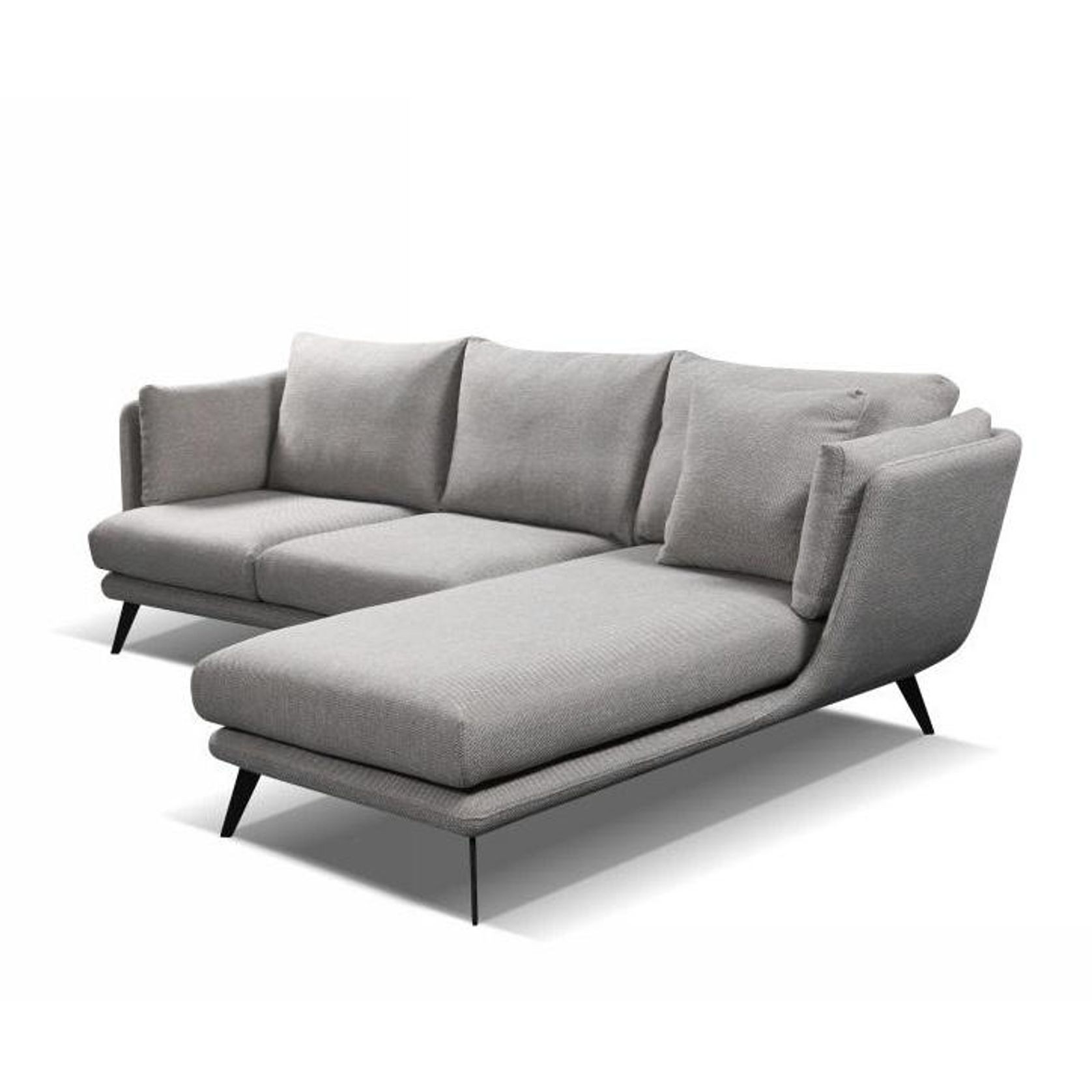 RANNI 3 Seater Sofa With Right Chaise - Warm Grey gallery detail image