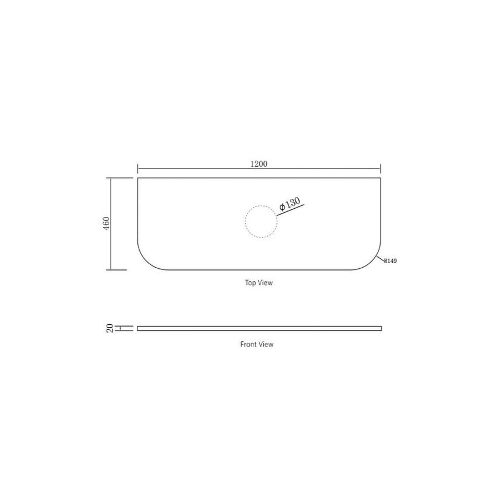 Otti Bondi Black Oak 1200mm Curve Single Bowl Wall Hung Vanity gallery detail image