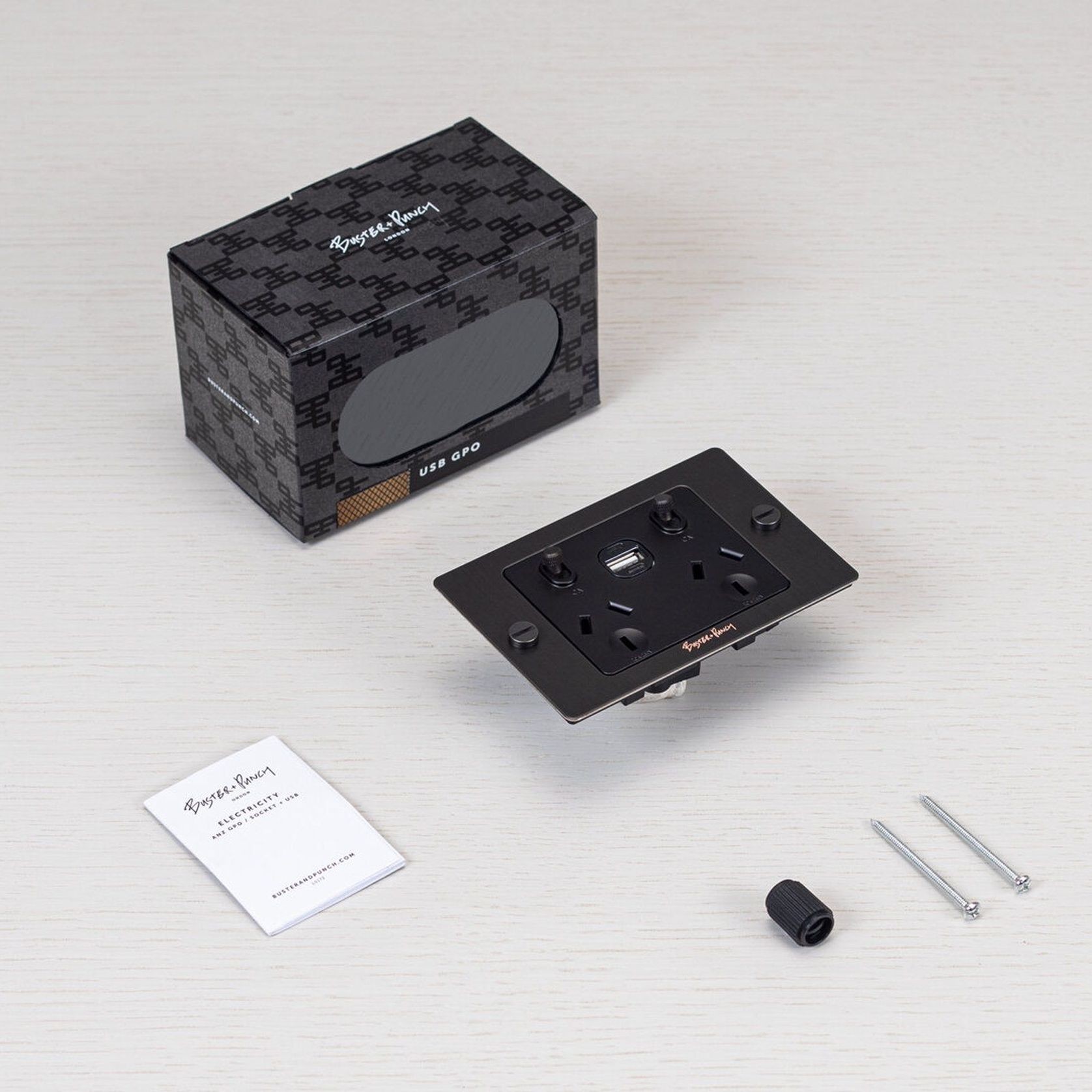 2 Gang GPO Socket Switch + Single USB A + C gallery detail image