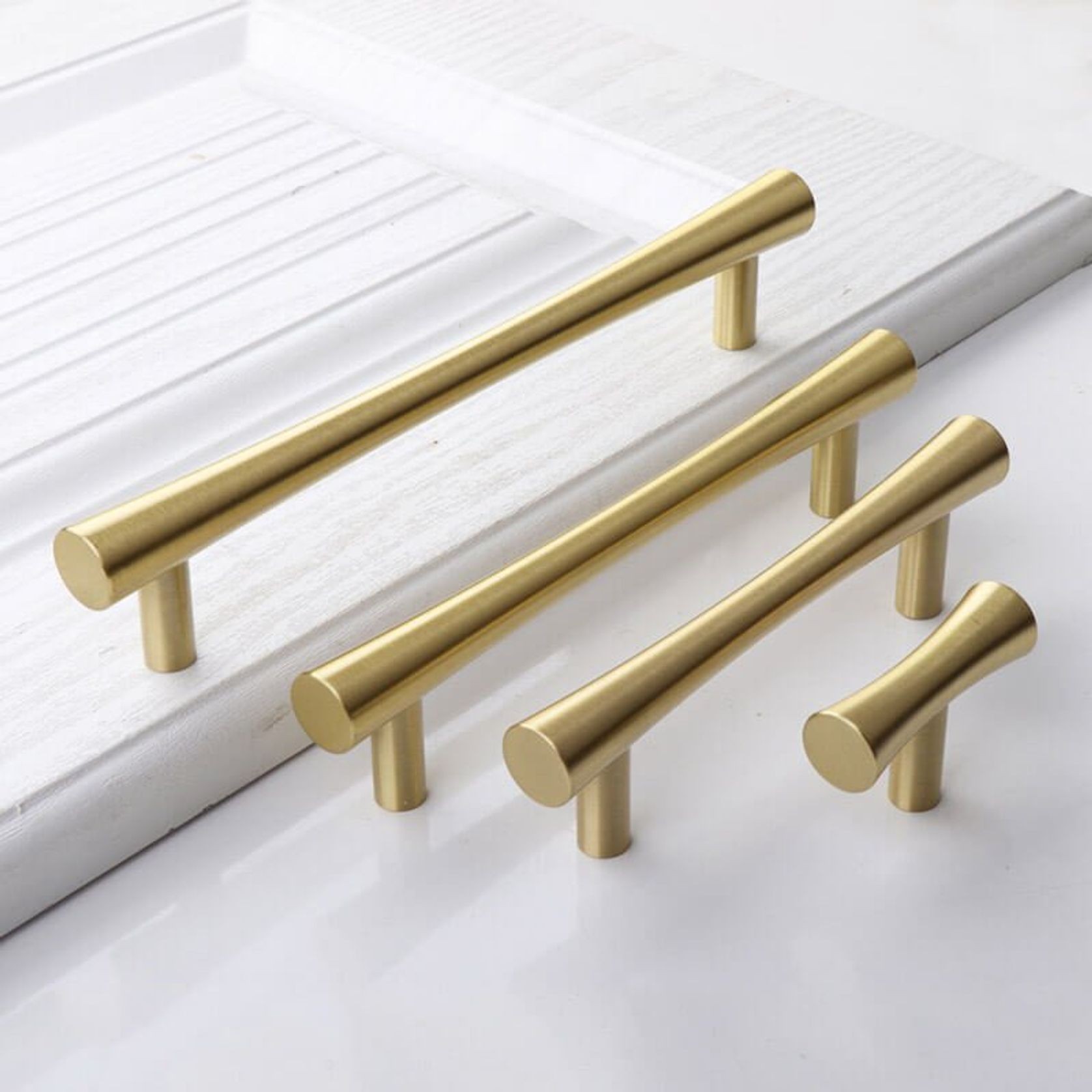 Manly Tapered Solid Brass Kitchen Handles gallery detail image