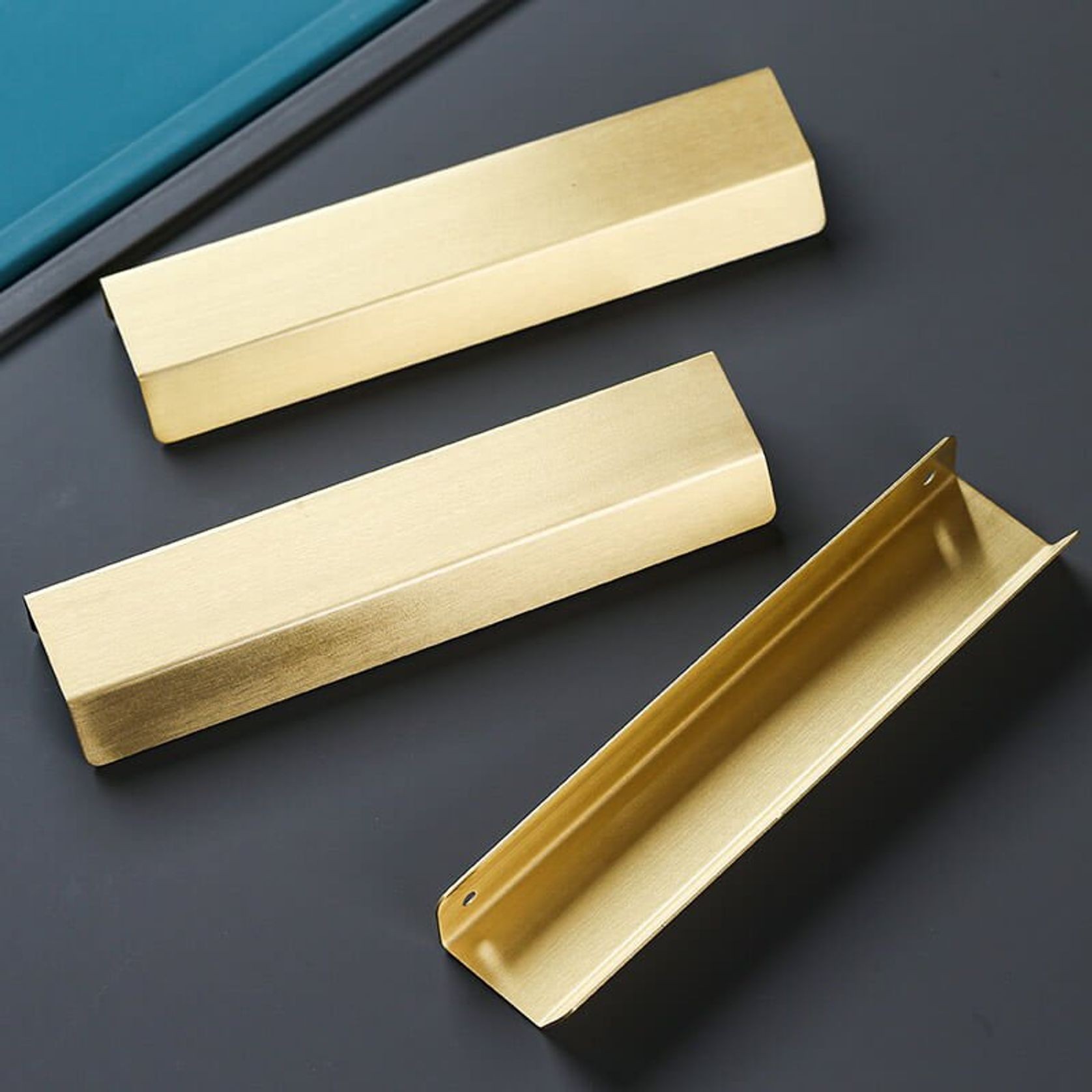 Jervis Bay Solid Brass Lip Pull Cabinet Handles gallery detail image