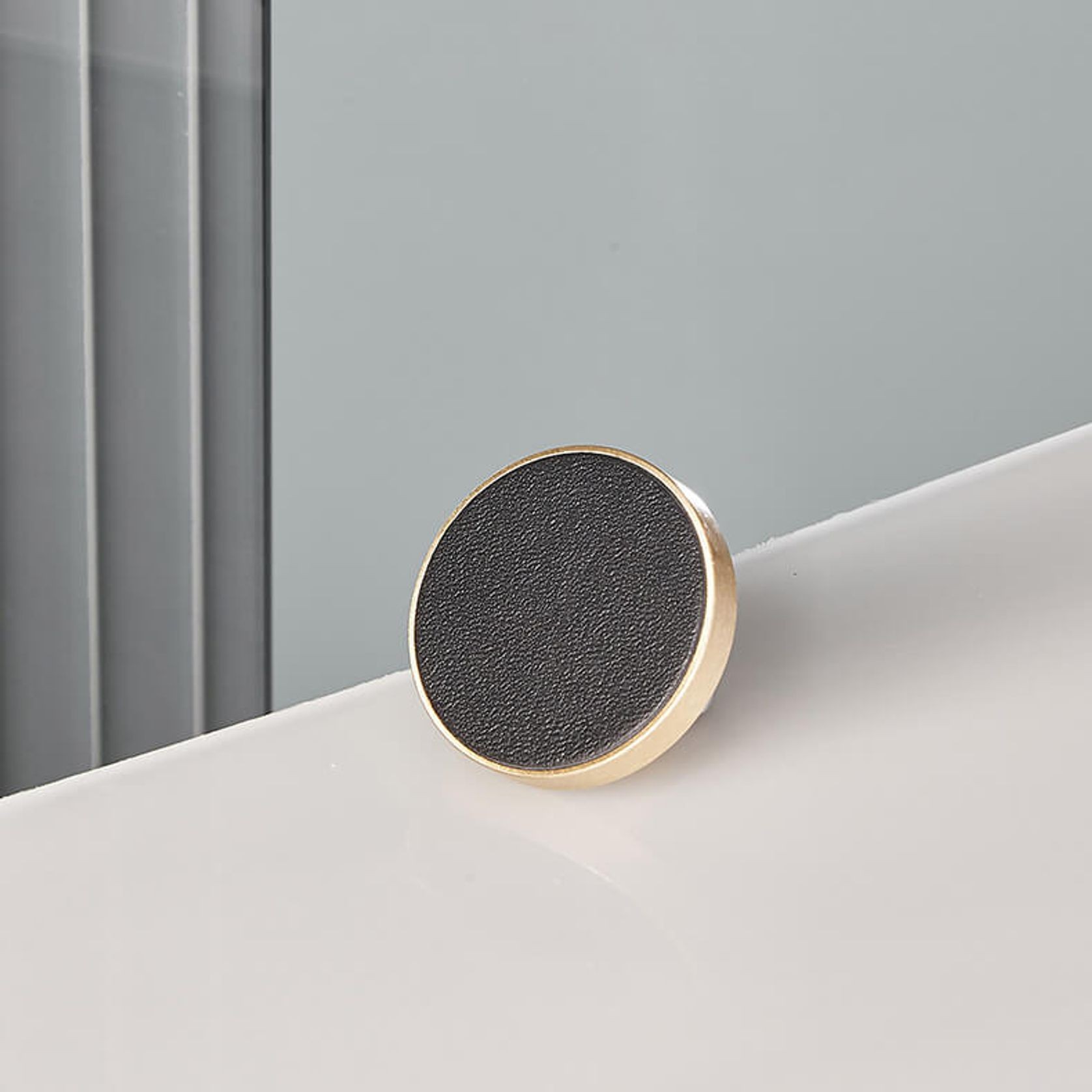Leather and Solid Brass Drawer Handles gallery detail image