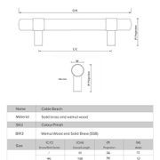Cable Beach Walnut & Solid Brass Drawer Handles gallery detail image