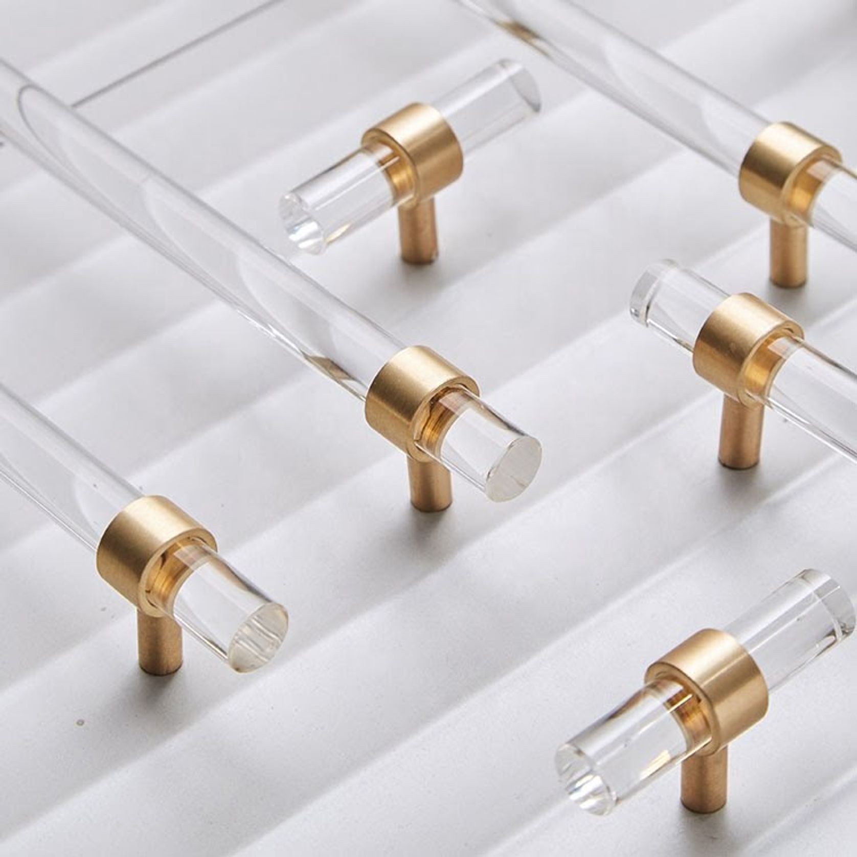 Paris Acrylic & Brass Drawer Pull Handles gallery detail image